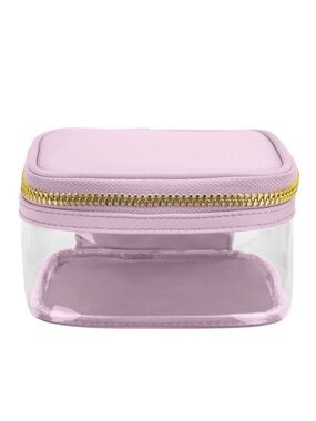 NWT Stoney Clover Lane Lilac Mini Open Top Pouch Nylon Clear Bag Makeup Case